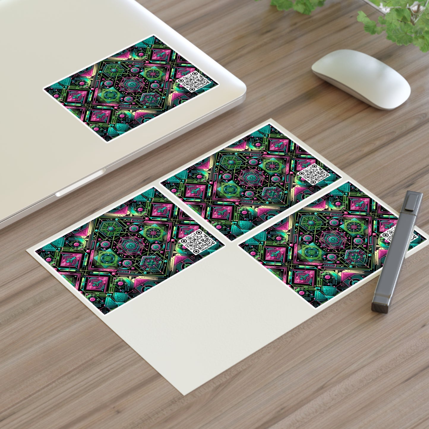 Tech-Infused Graphics Tech-Forward Streetwear Sticker Sheets - 8404 Design-45