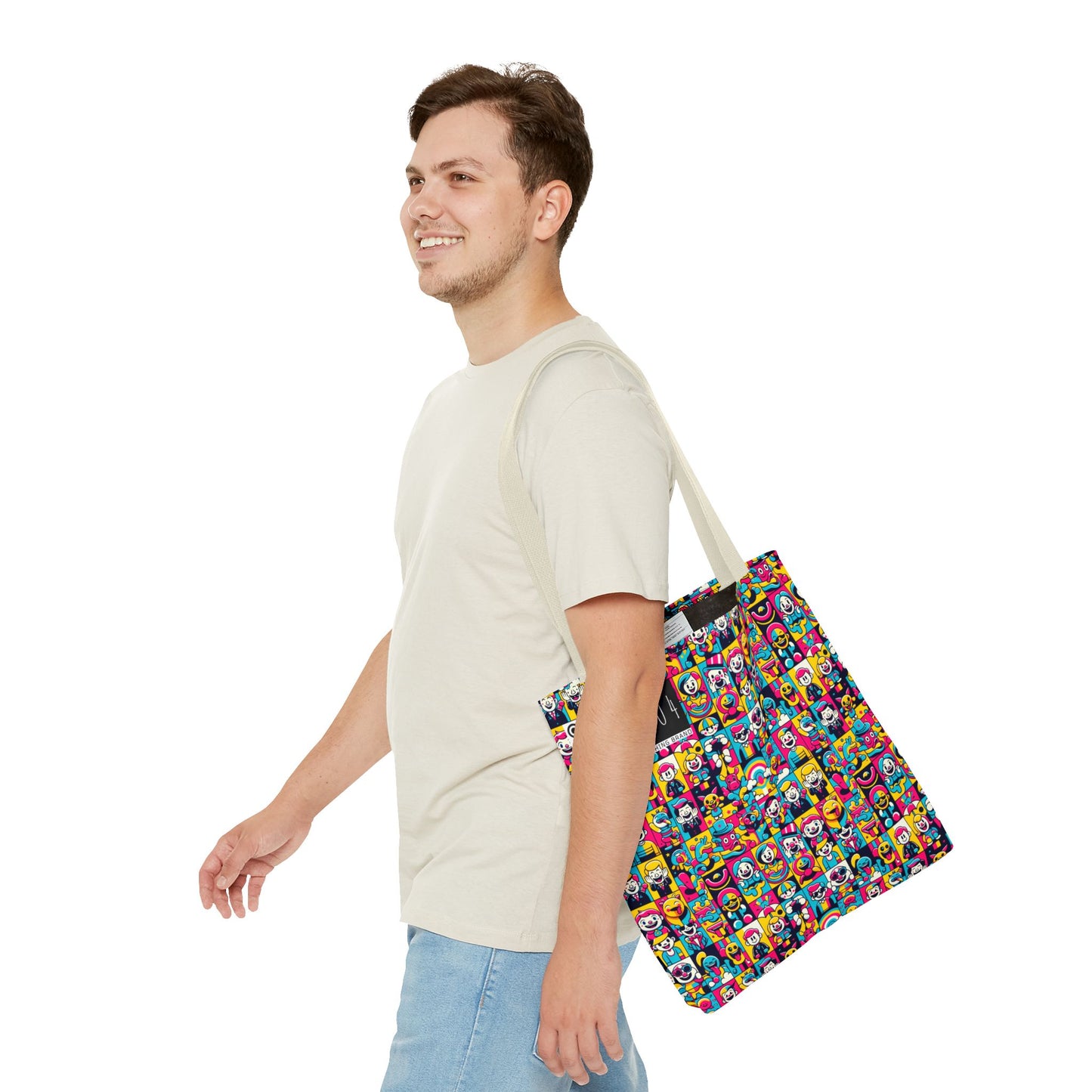 Neon Pop Playful Pop Culture Mashup Tote Bag - 8404 Design-60
