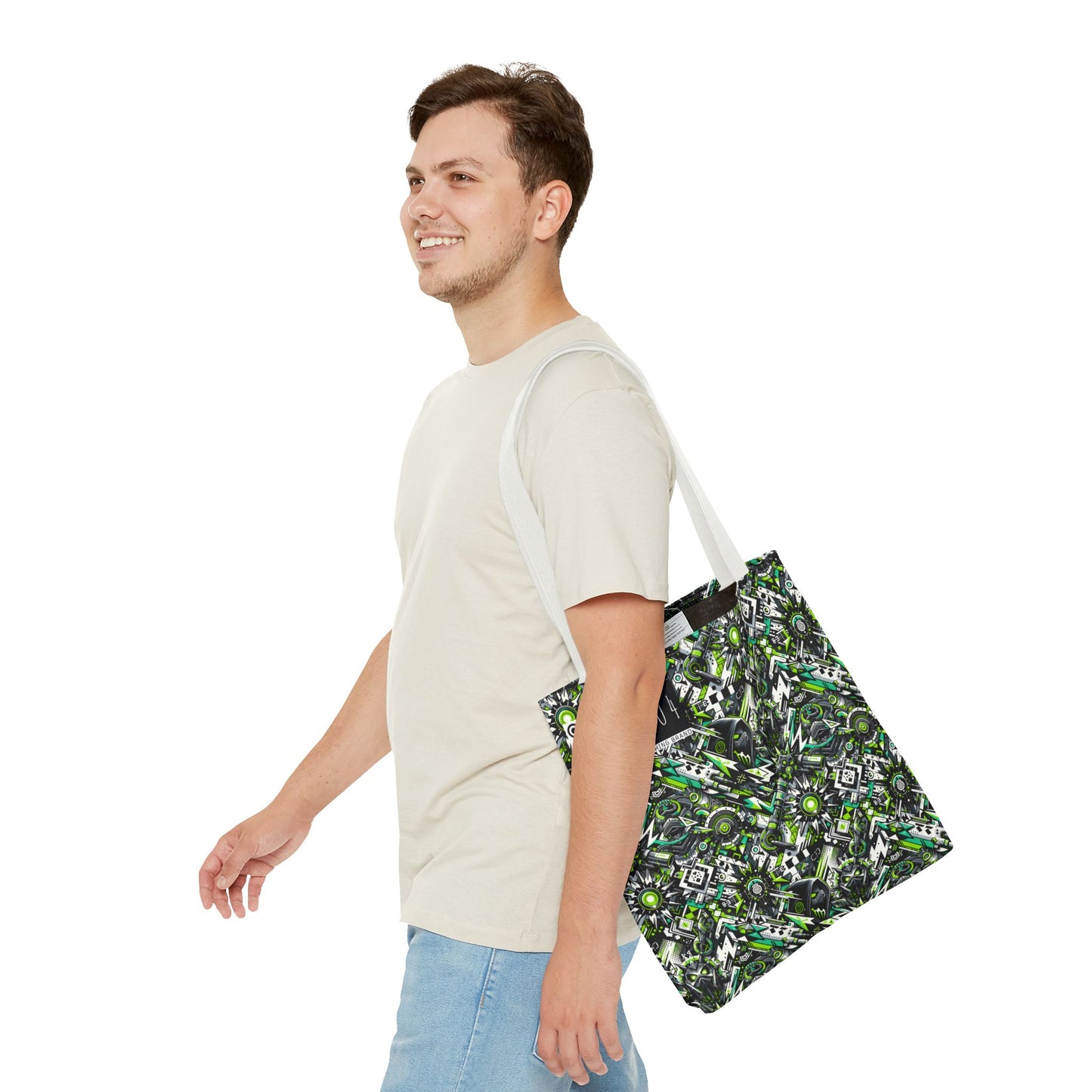 Graffiti Tech Fusion Bold Streetwear Fusion Tote Bag - 8404 Design-50
