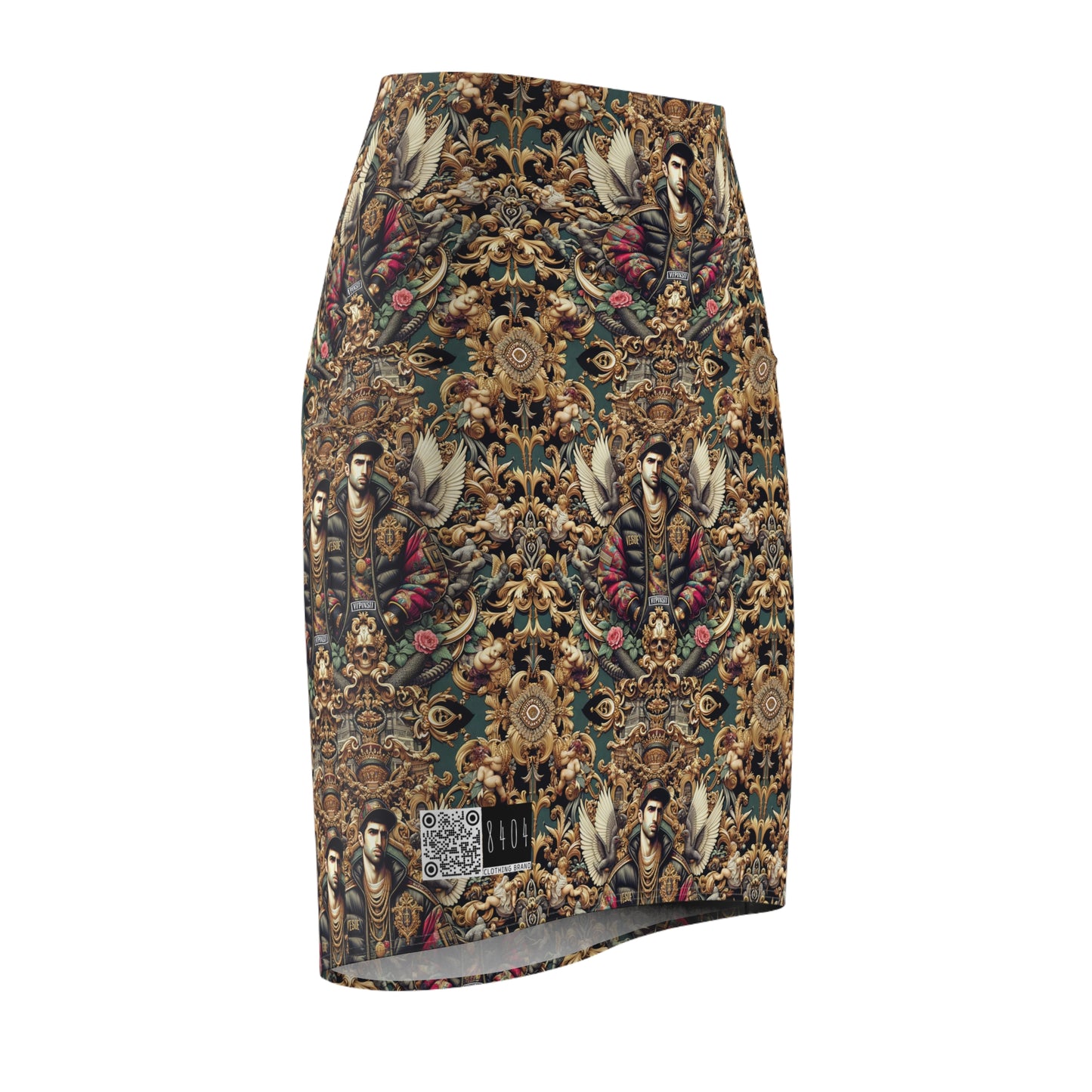 Digital Renaissance Luxurious With a Modern Twist Women's Pencil Skirt - 8404 Design-59