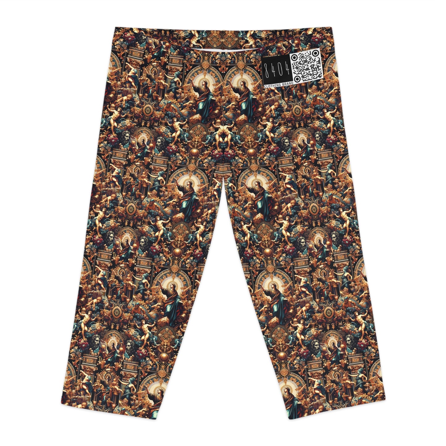 Digital Renaissance Luxurious Streetwear Inspired By Classical Art With a Modern Twist Women's Capri Leggings - 8404 Design-64