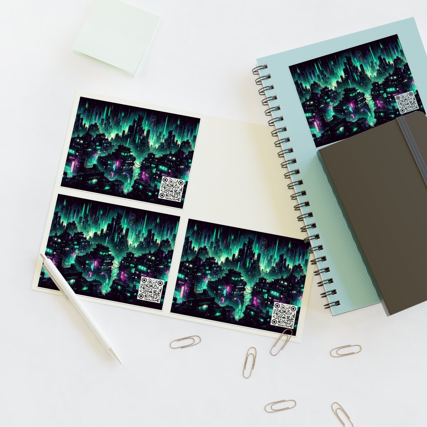 Tech Noir Graphics Futuristic Cyberpunk Sticker Sheets - 8404 Design-56