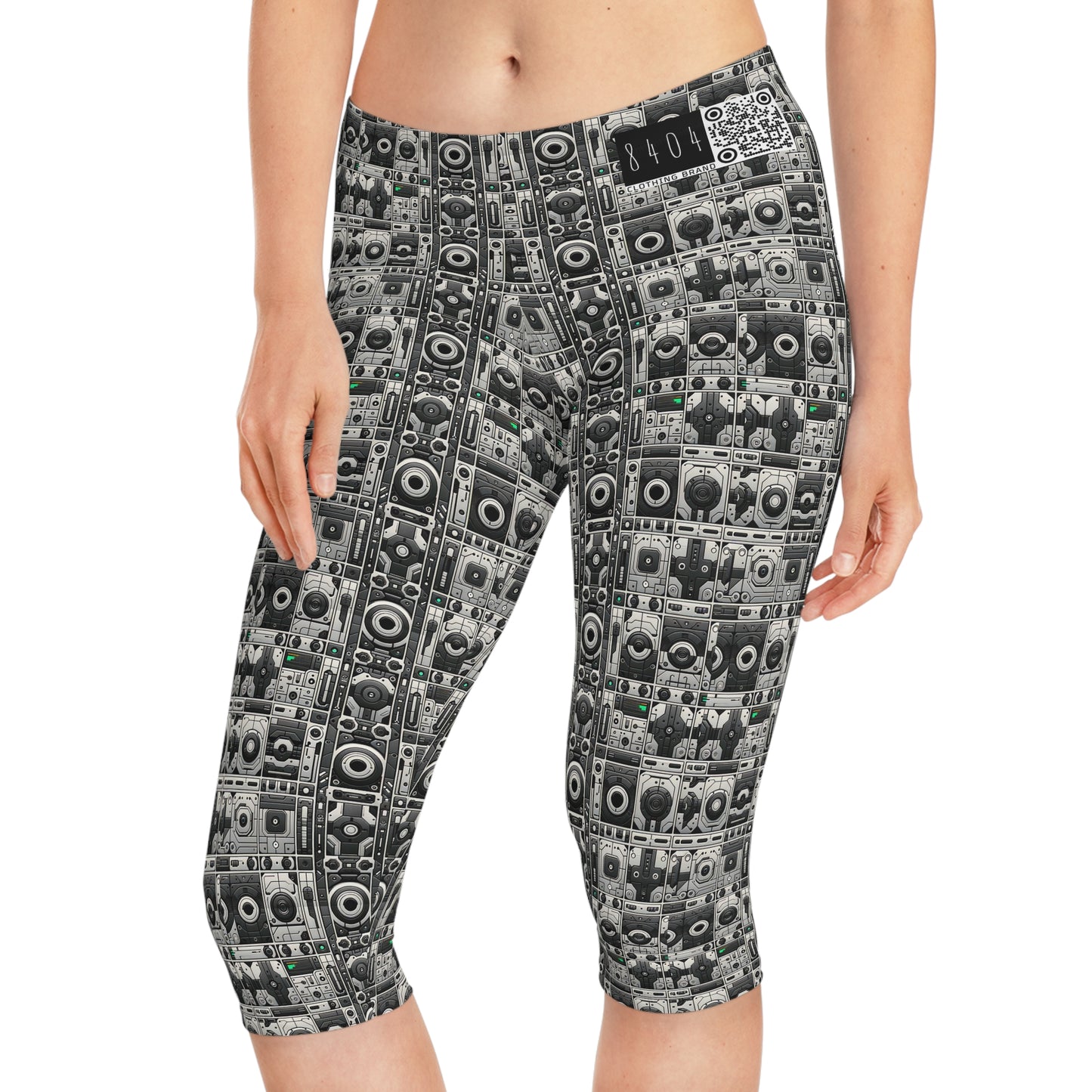 Tech Utility Aesthetics Tech-Forward Minimalism Women's Capri Leggings - 8404 Design-60