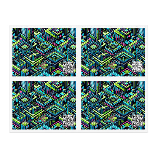 Tech Neon Fusion Tech-Forward Streetwear Sticker Sheets - 8404 Design-51
