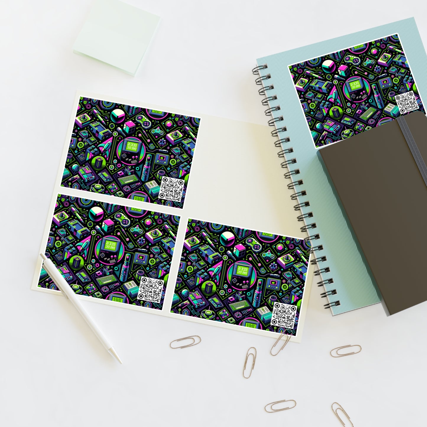 Retro Tech Graphics Tech-Inspired Nostalgia Sticker Sheets - 8404 Design-48