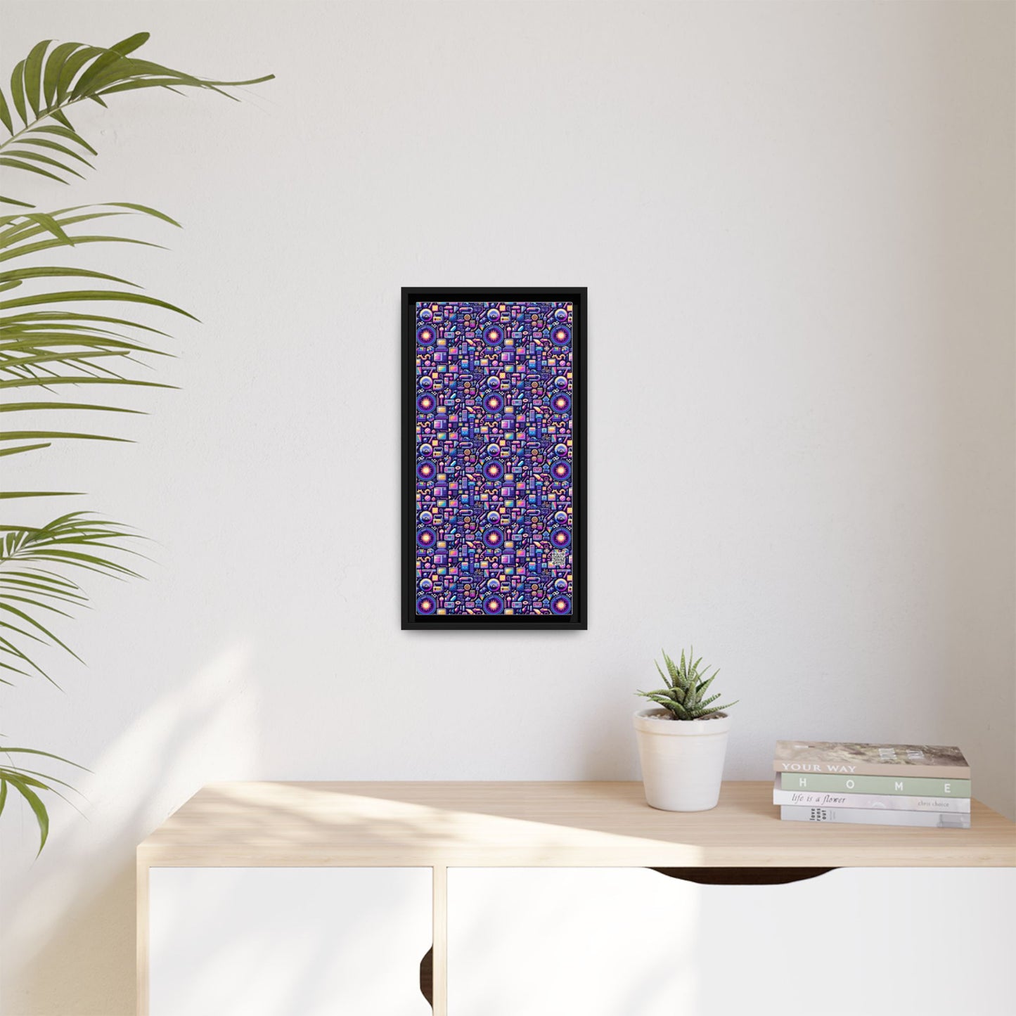 Digital Nostalgia Modern Retro Fusion Matte Canvas, Framed (multi-Color) - 8404 Design-64 B