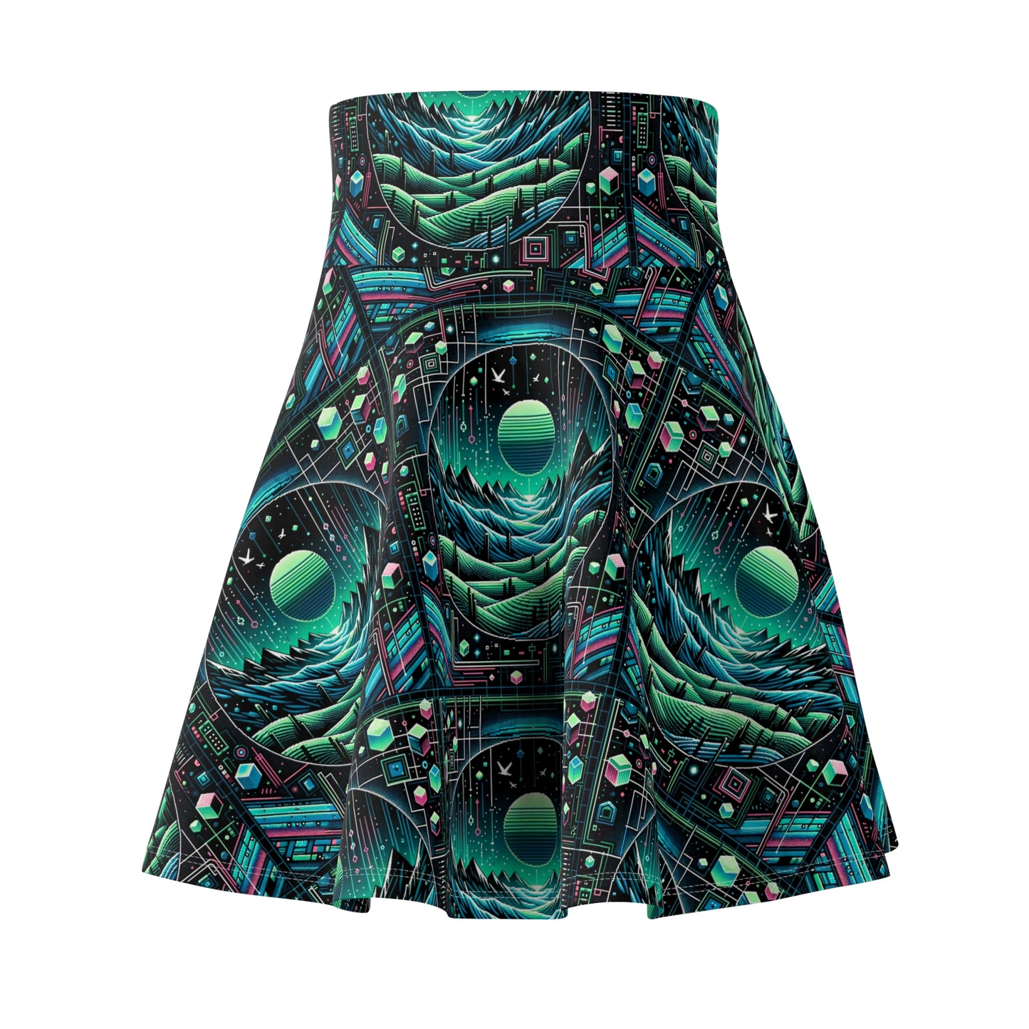 Digital Adventure Graphics Digital Explorer Women's Skater Skirt - 8404 Design-59