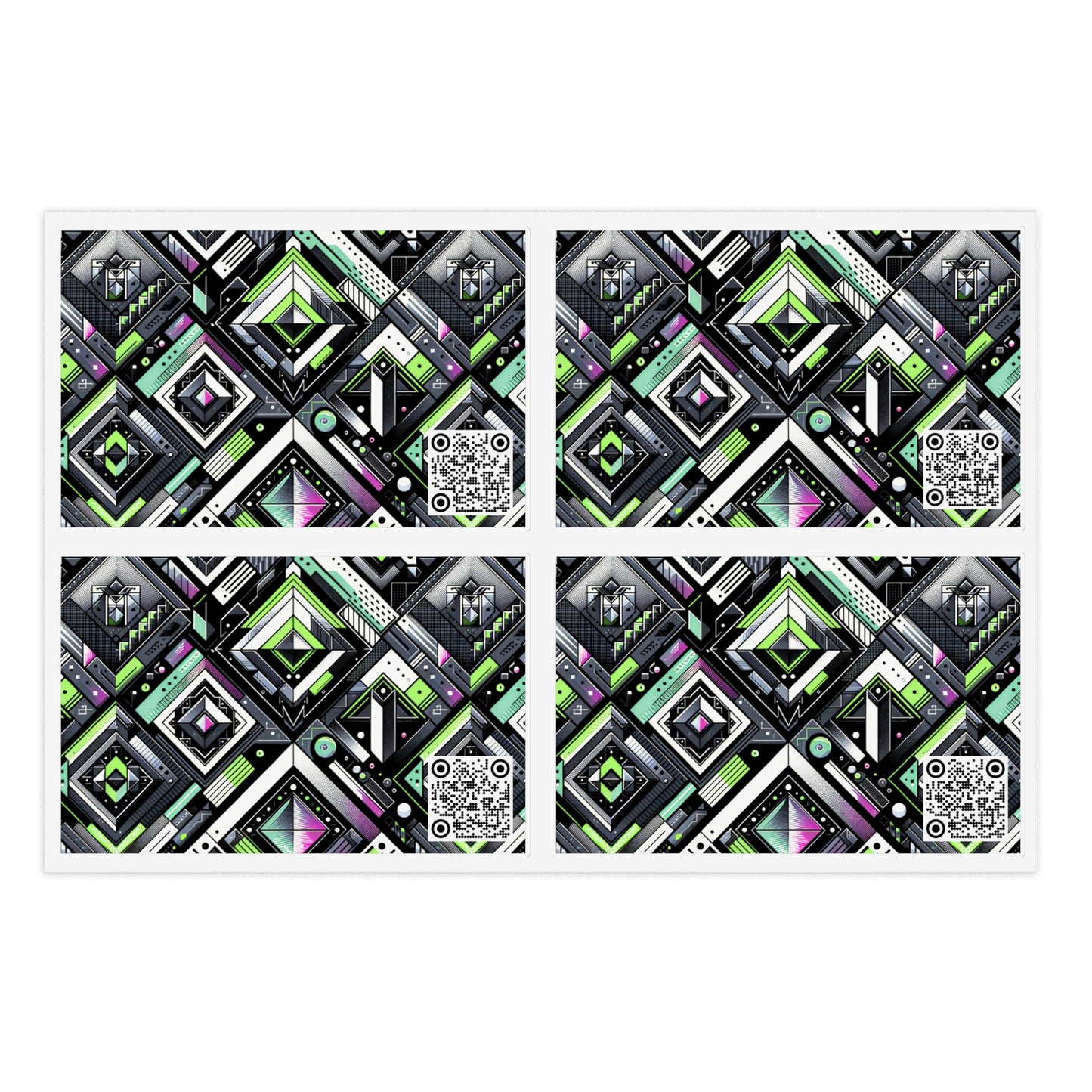 Retro Futurism Graphics Tech-Forward Streetwear Sticker Sheets - 8404 Design-48