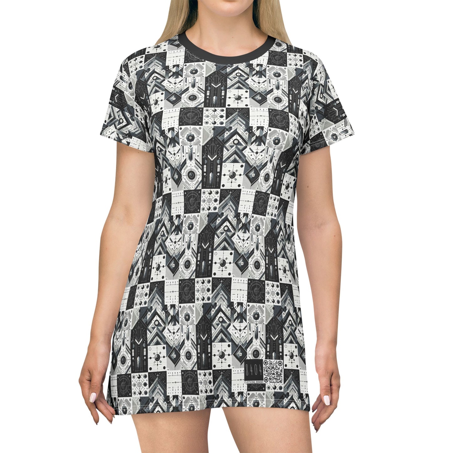 Digital Minimalism Minimalist Tech T-Shirt Dress - 8404 Design-50