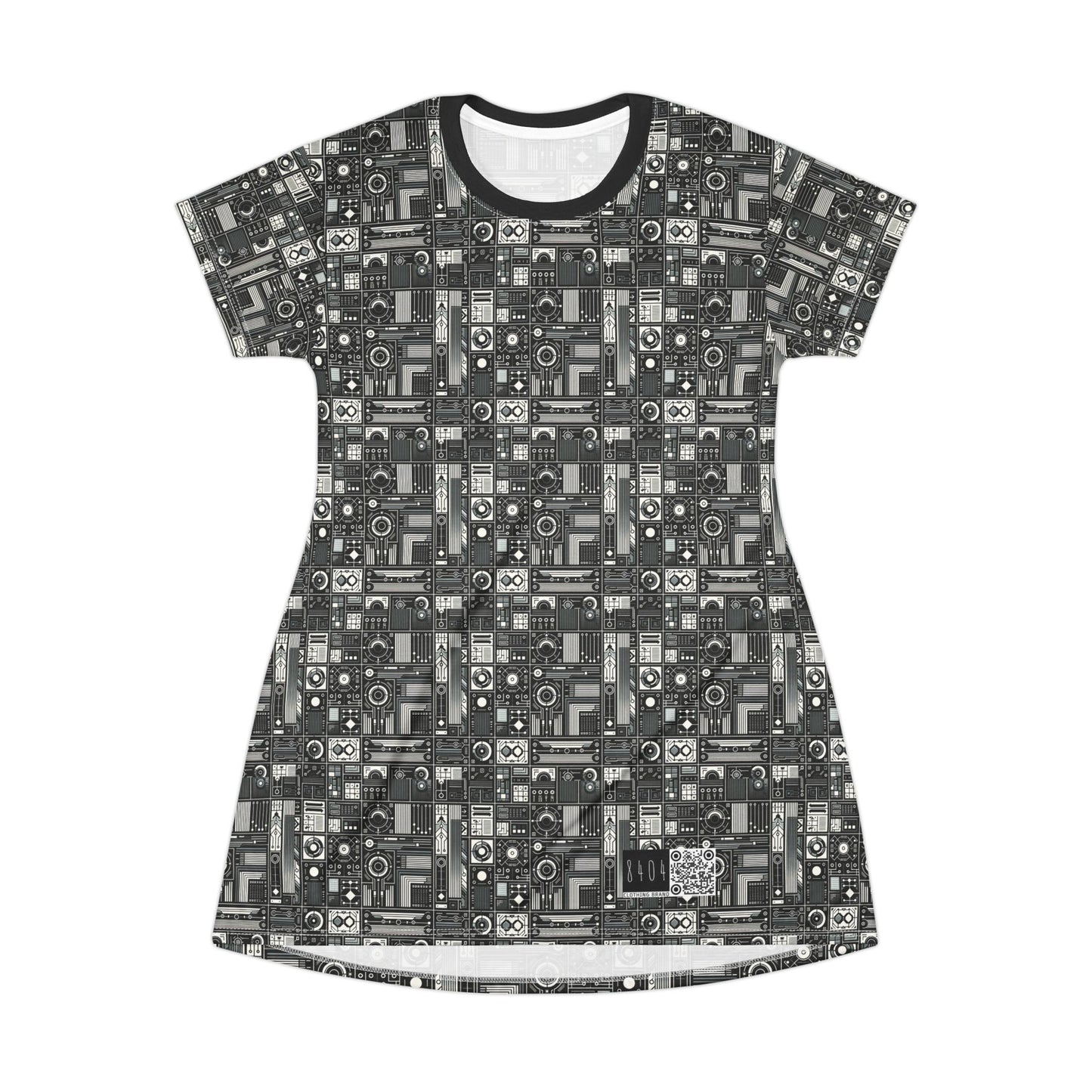 Digital Minimalism Minimalist Tech T-Shirt Dress - 8404 Design-62