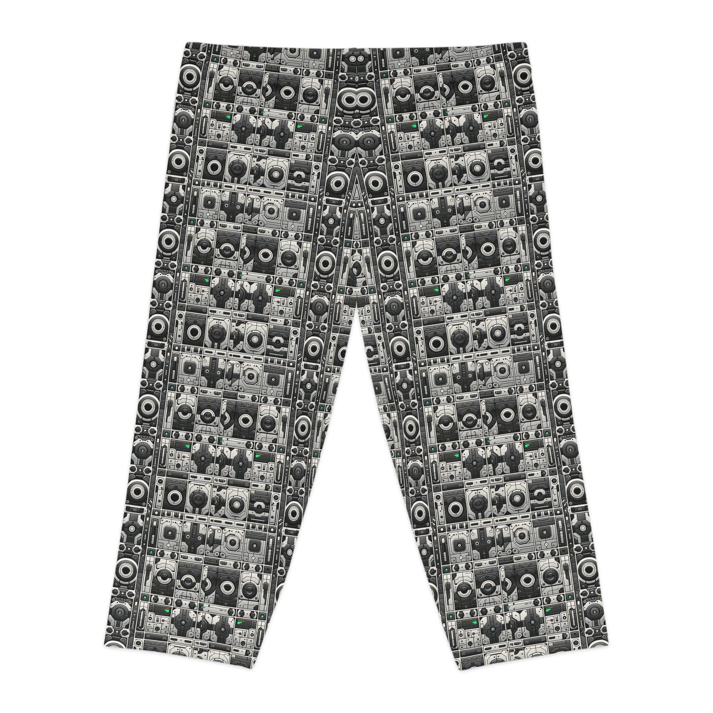 Tech Utility Aesthetics Tech-Forward Minimalism Women's Capri Leggings - 8404 Design-60