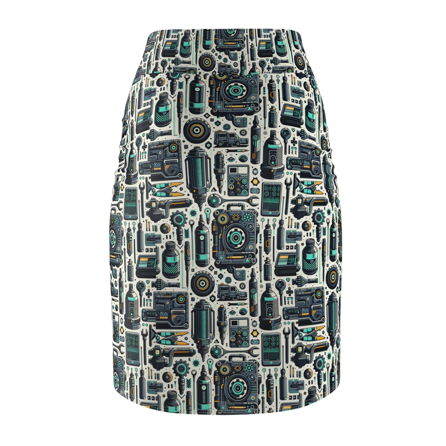 Tech Utility Fusion Modern Tech Streetwear Women's Pencil Skirt - 8404 Design-53