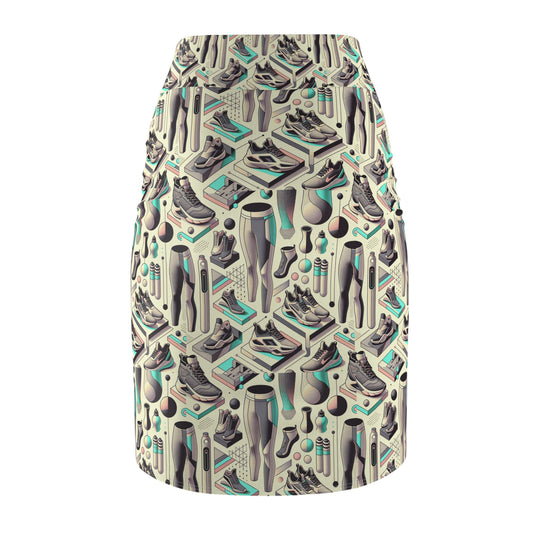 Tech-Infused Athleisure Futuristic Athletic Tech Women's Pencil Skirt - 8404 Design-44