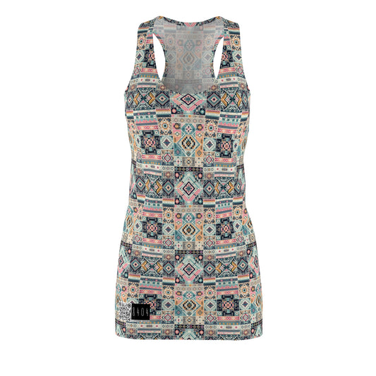Digital Artisanal Fusion Digital Artisanal Women's Cut & Sew Racerback Dress - 8404 Design-55
