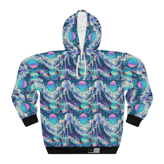 Digital Dreamscapes Digitally-Inspired Streetwear With a Dreamy, Surreal Twist Pullover Hoodie - 8404 Design-53