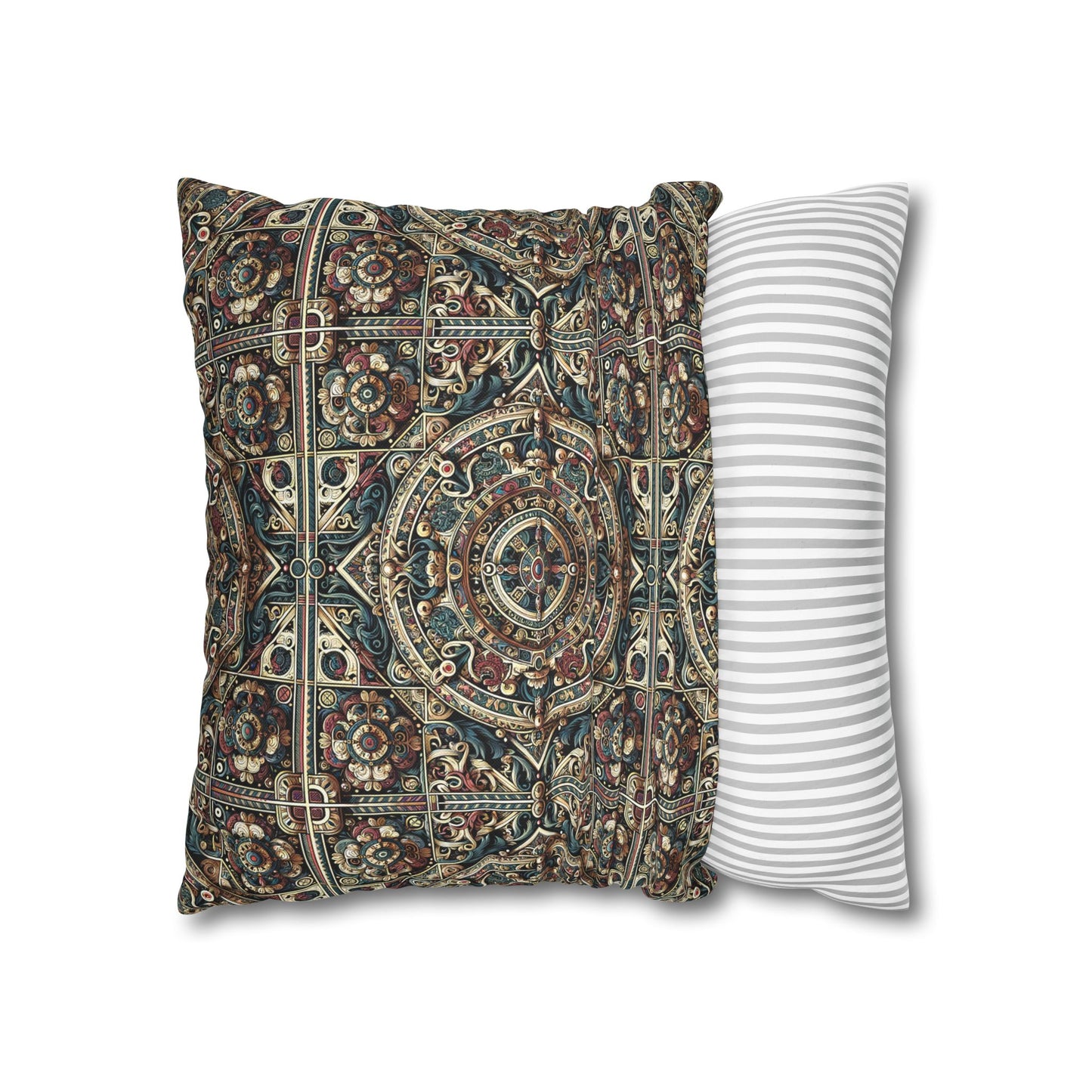 Urban Renaissance Historical Fusion With Street Edge Spun Polyester Square Pillowcase - 8404 Design-57