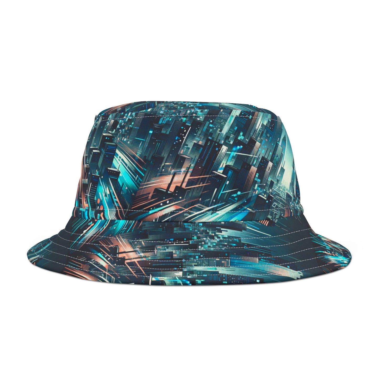 Digital Motion Futuristic Tech Bucket Hat - 8404 Design-68