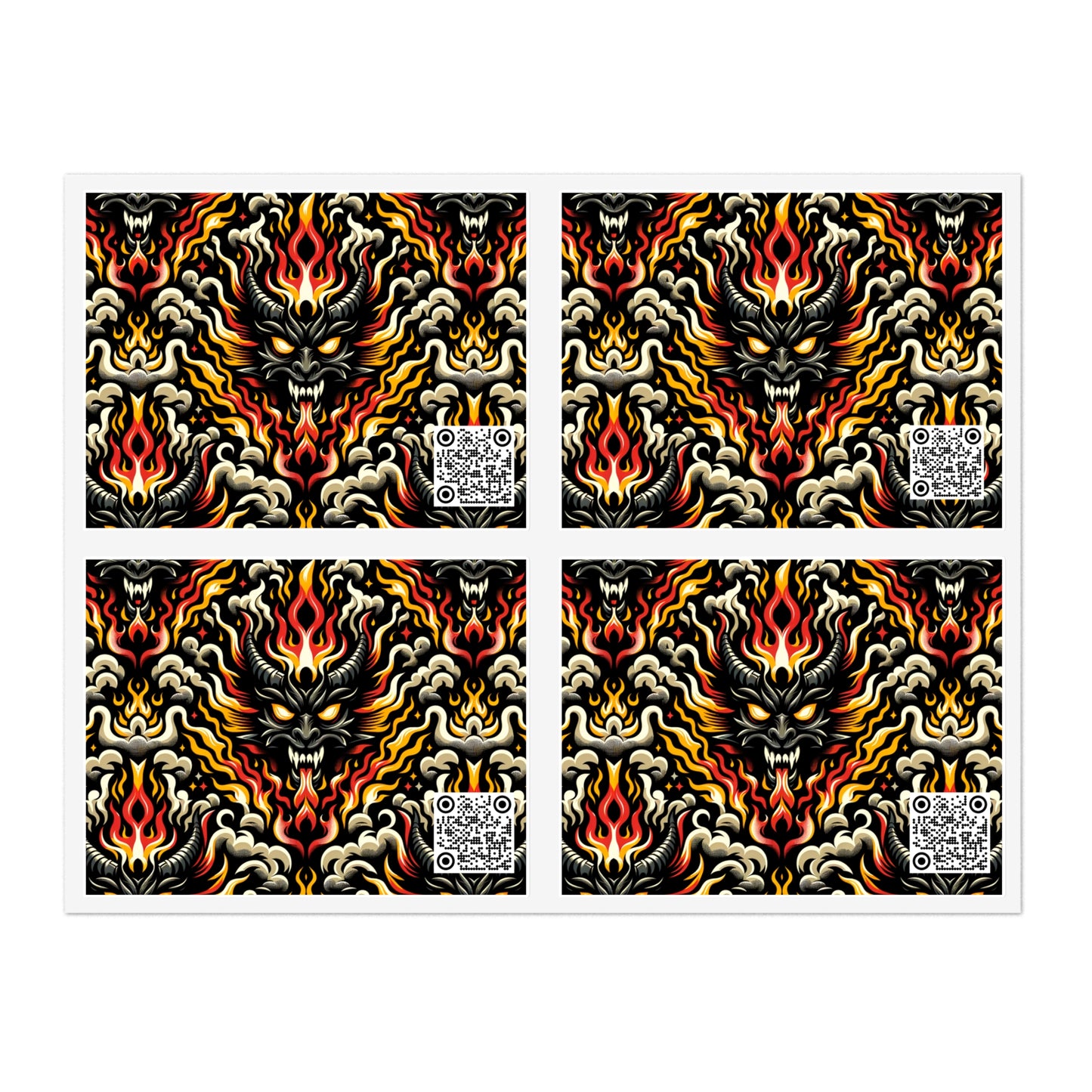 Flame Graphics Maximalist Streetwear Sticker Sheets - 8404 Design-59