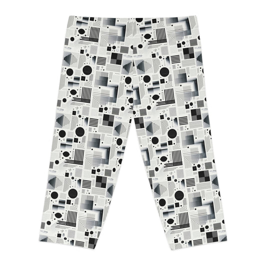 Digital Minimalism Minimalist Tech Women's Capri Leggings - 8404 Design-60