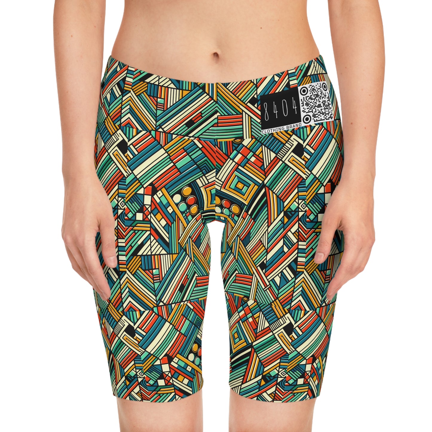 Abstract Graphic Art Modern Artistic Expression Women's Bike Shorts - 8404 Design-67
