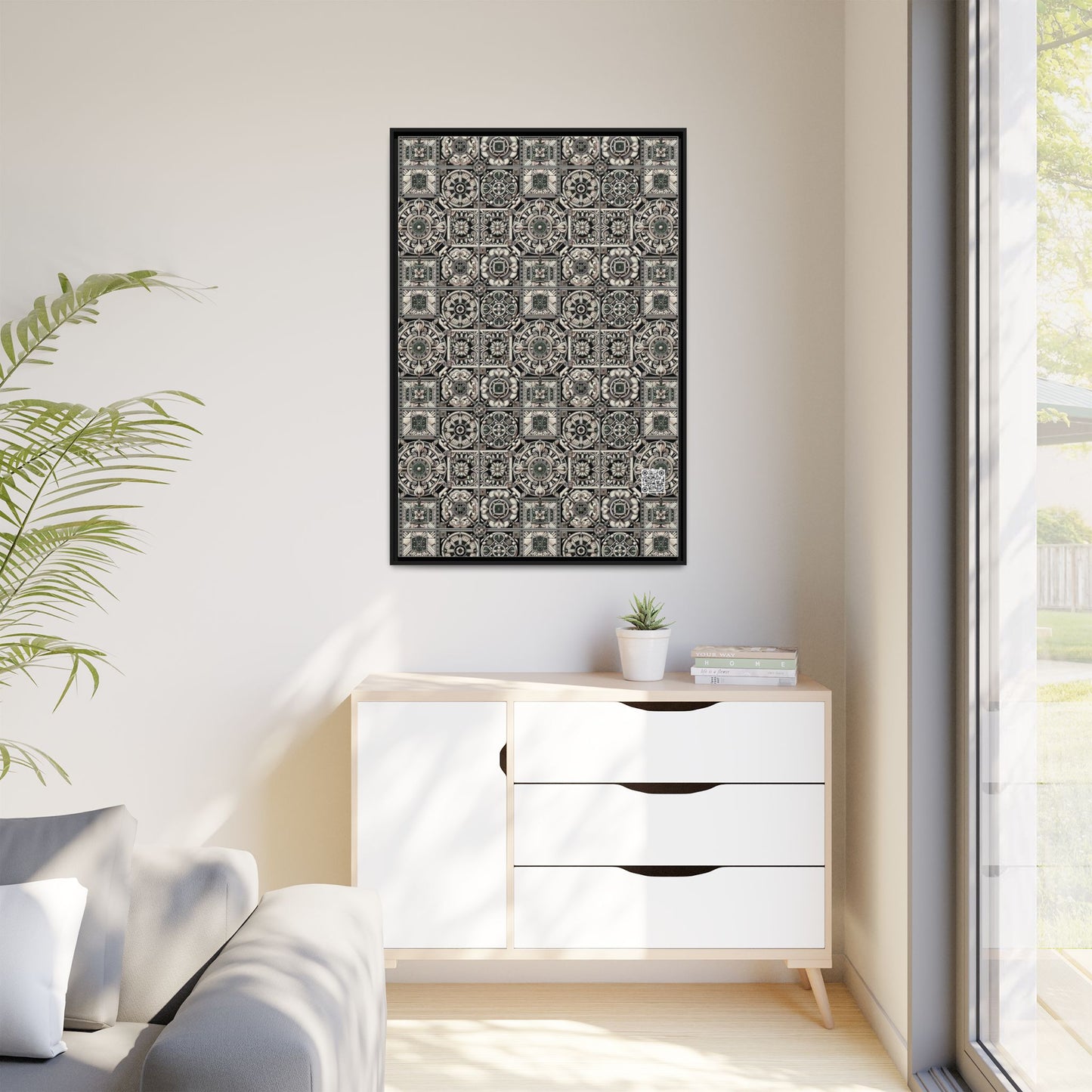 Cyber Garden Party Tech Garden Extravaganza Matte Canvas, Framed (multi-Color) - 8404 Design-45 A