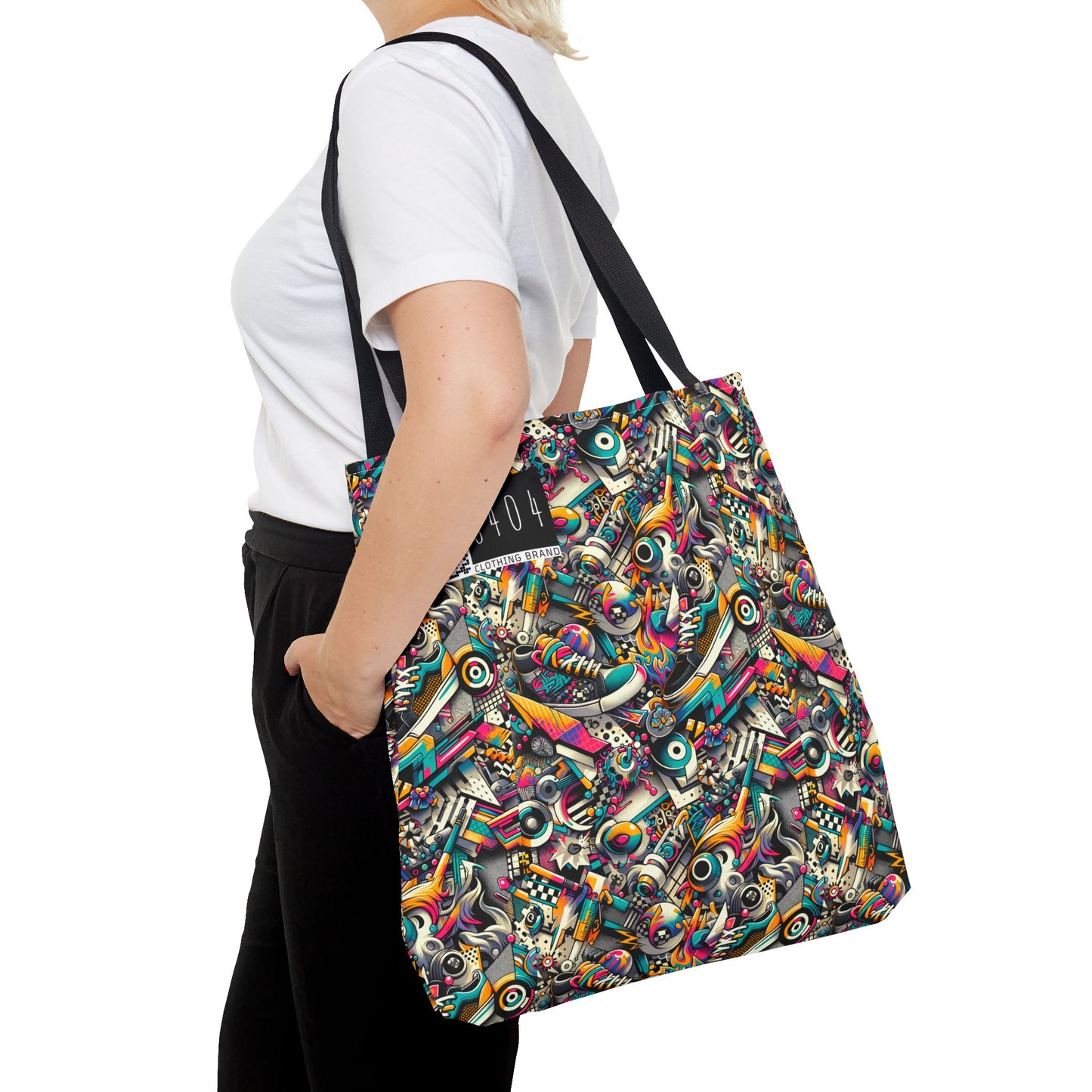 Urban Graffiti Fusion Eclectic Street Art Meets Modern Tech Culture Tote Bag - 8404 Design-55