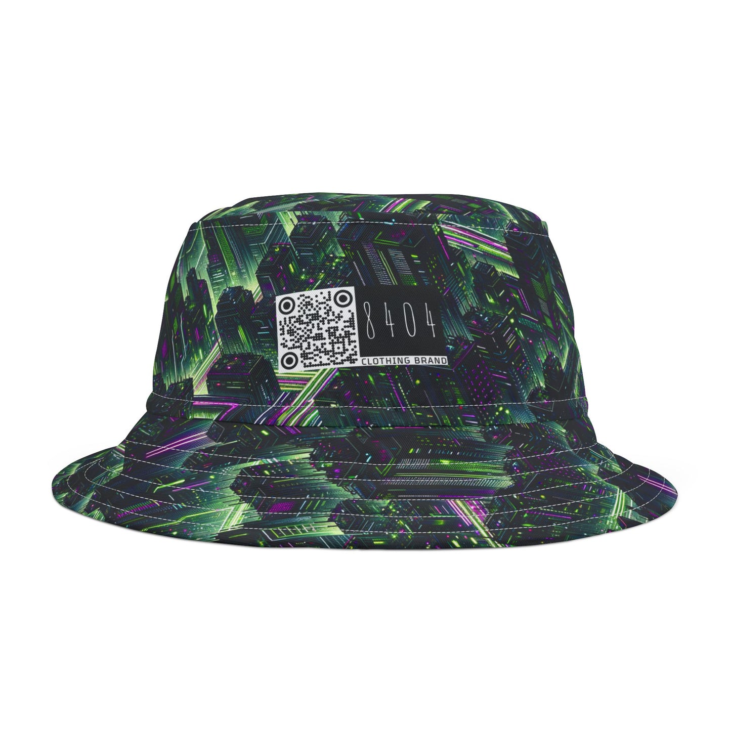 Tech Noir Aesthetics Tech-Forward Urban Dystopia Bucket Hat - 8404 Design-55