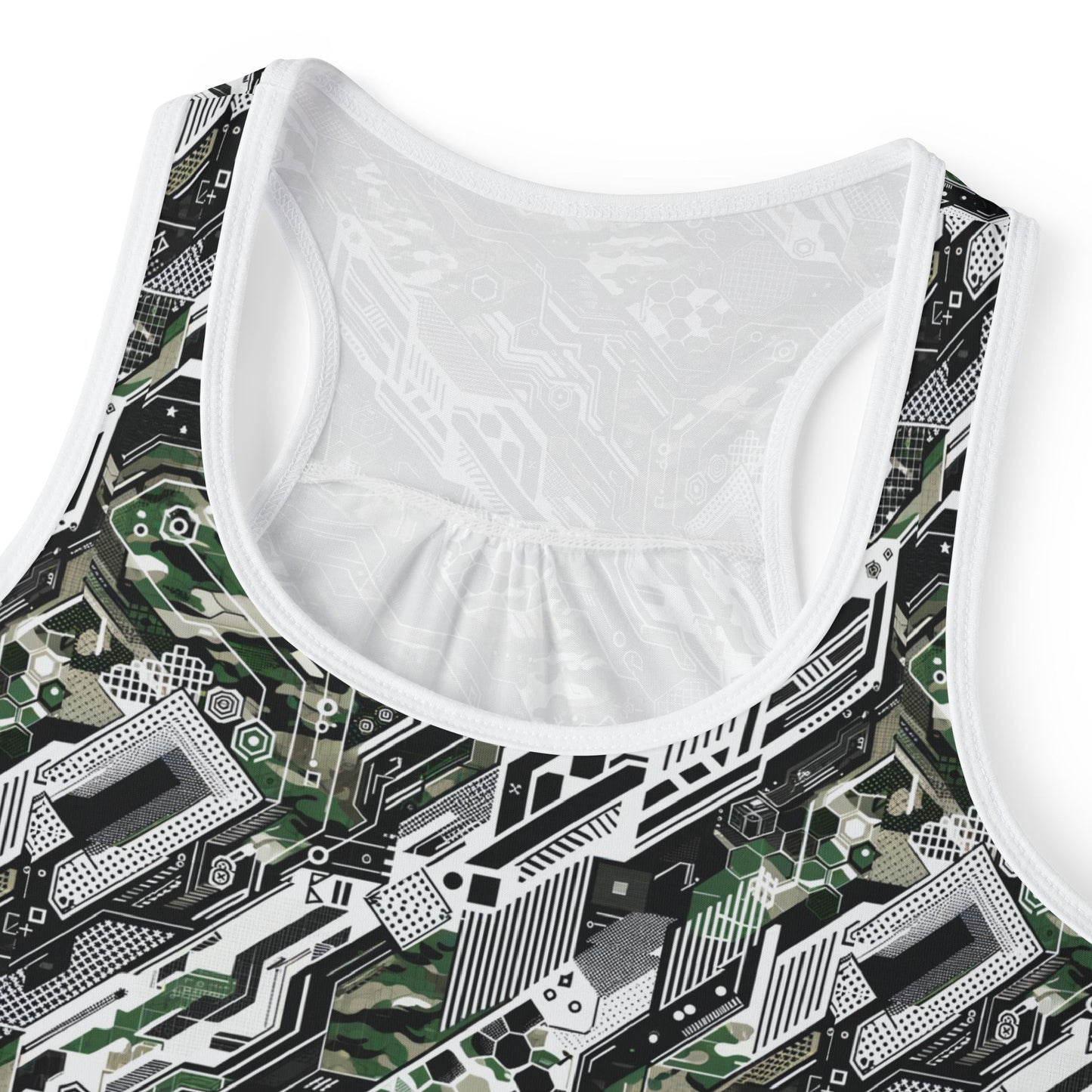 Tech Camo Fusion Tech-Forward Streetwear With a Futuristic Edge Women's Tank Top - 8404 Design-46