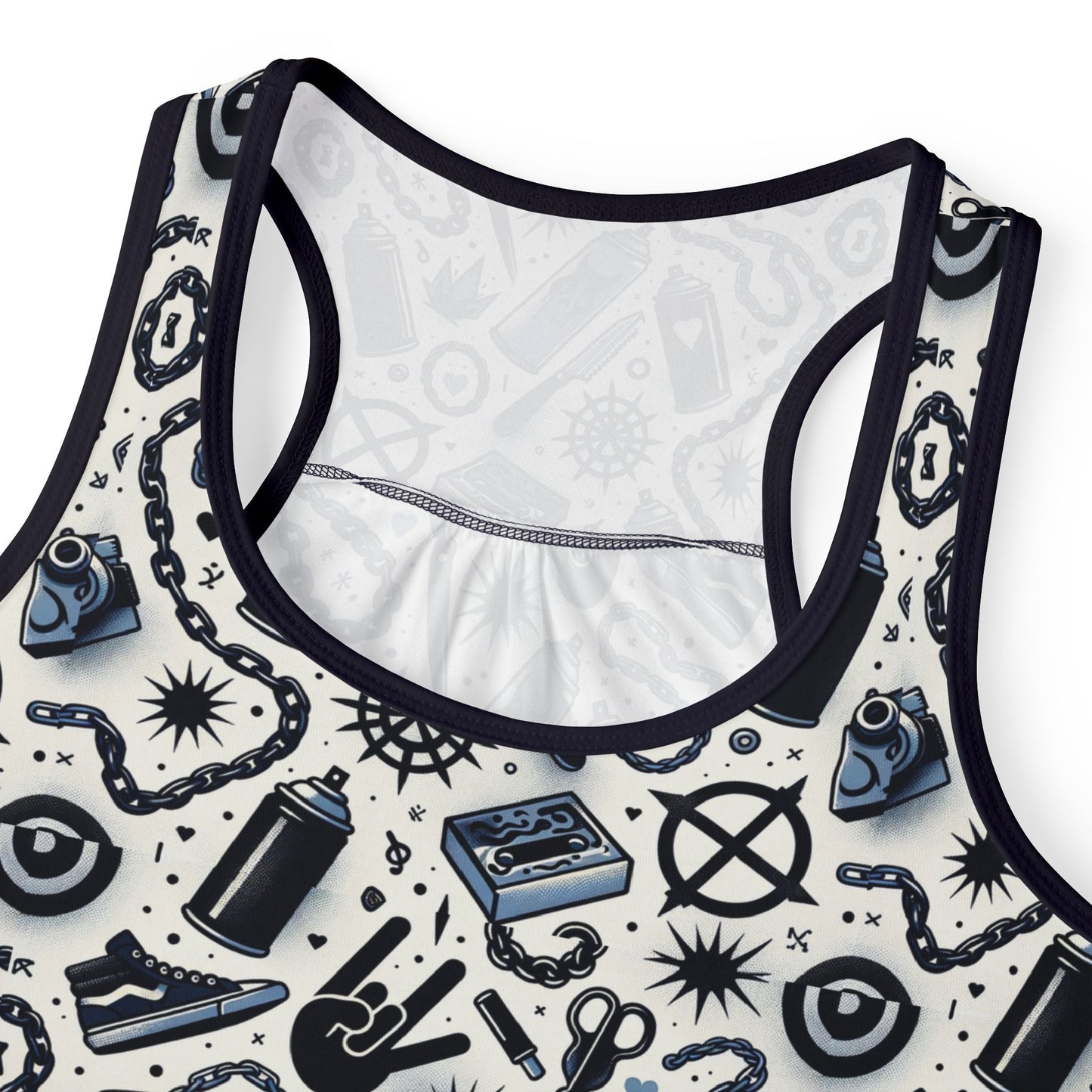 Cultural Rebellion Graphics Edgy and Rebellious With a Hint of Nostalgia Women's Tank Top - 8404 Design-57