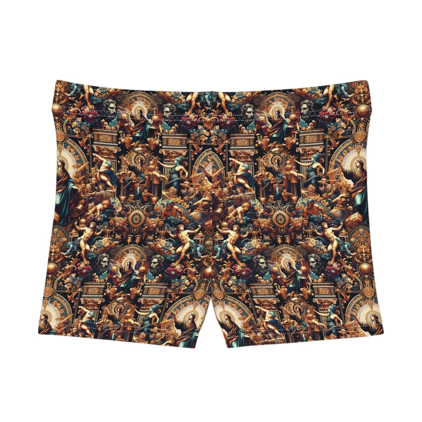 Digital Renaissance Luxurious Streetwear Inspired By Classical Art With a Modern Twist Women's Shorts - 8404 Design-64