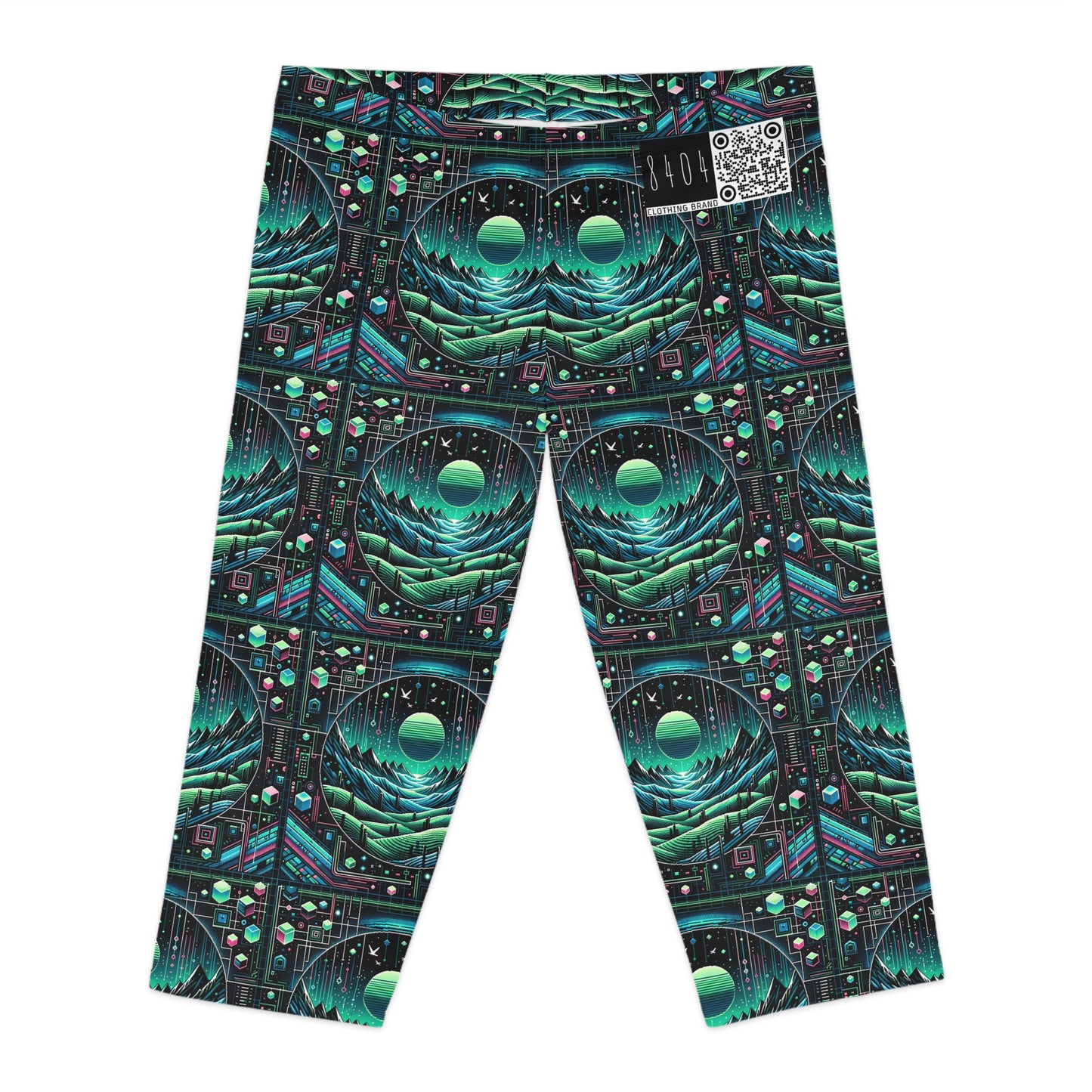 Digital Adventure Graphics Digital Explorer Women's Capri Leggings - 8404 Design-59