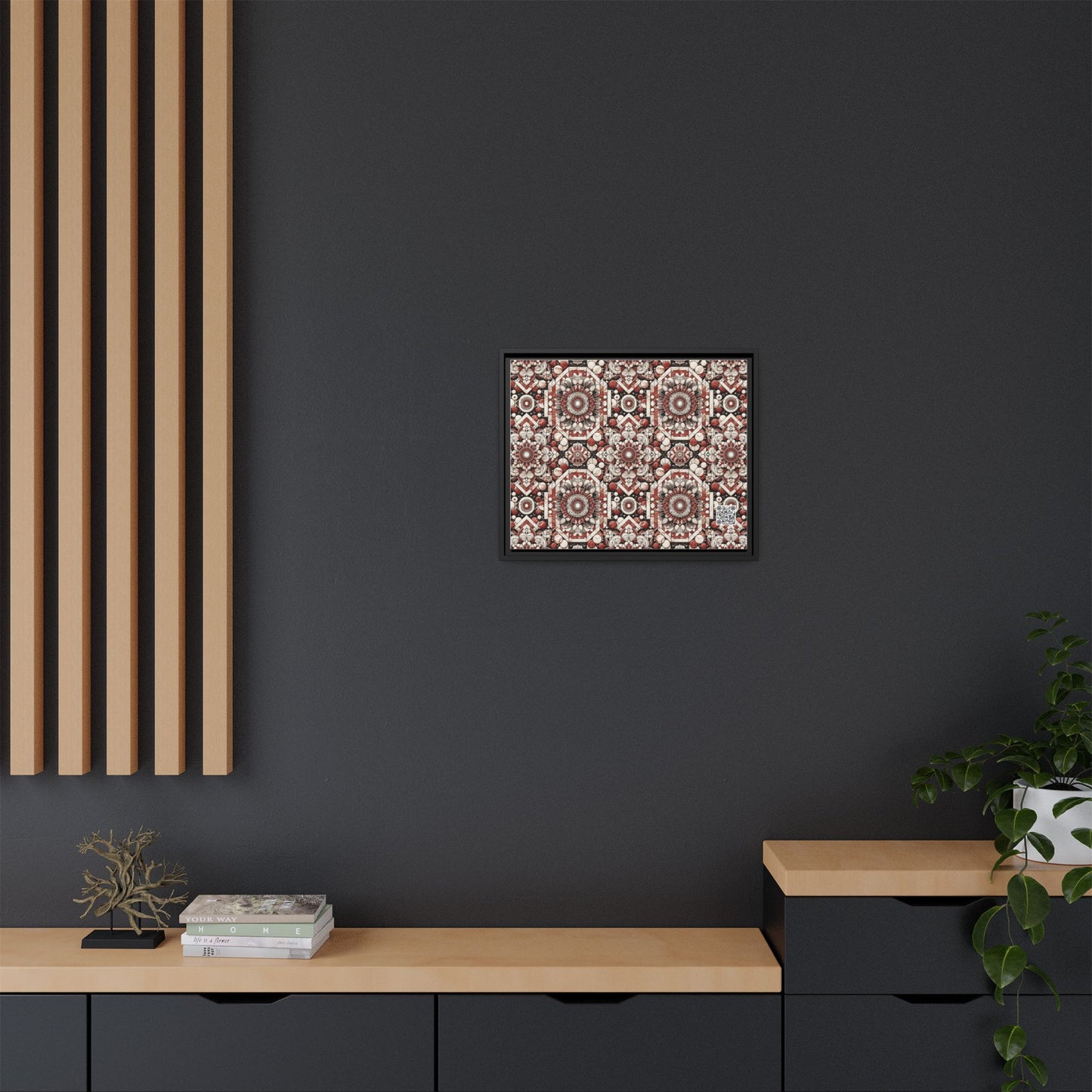 Neo Jomon Sculptural Aesthetics Artisanal Streetwear Matte Canvas, Framed (multi-Color) - 8404 Design-55 A