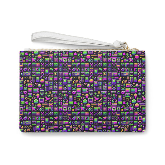Digital Nostalgia Remix Modern Vintage Fusion Clutch Bag - 8404 Design-49