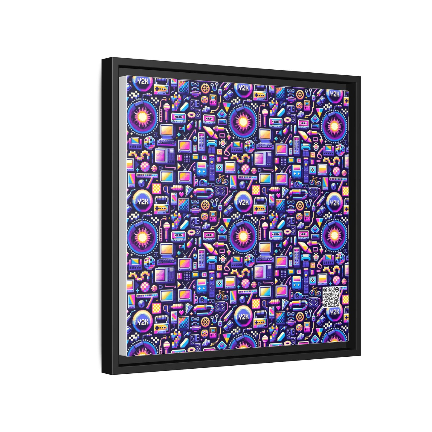 Digital Nostalgia Modern Retro Fusion Matte Canvas, Framed (multi-Color) - 8404 Design-64 B