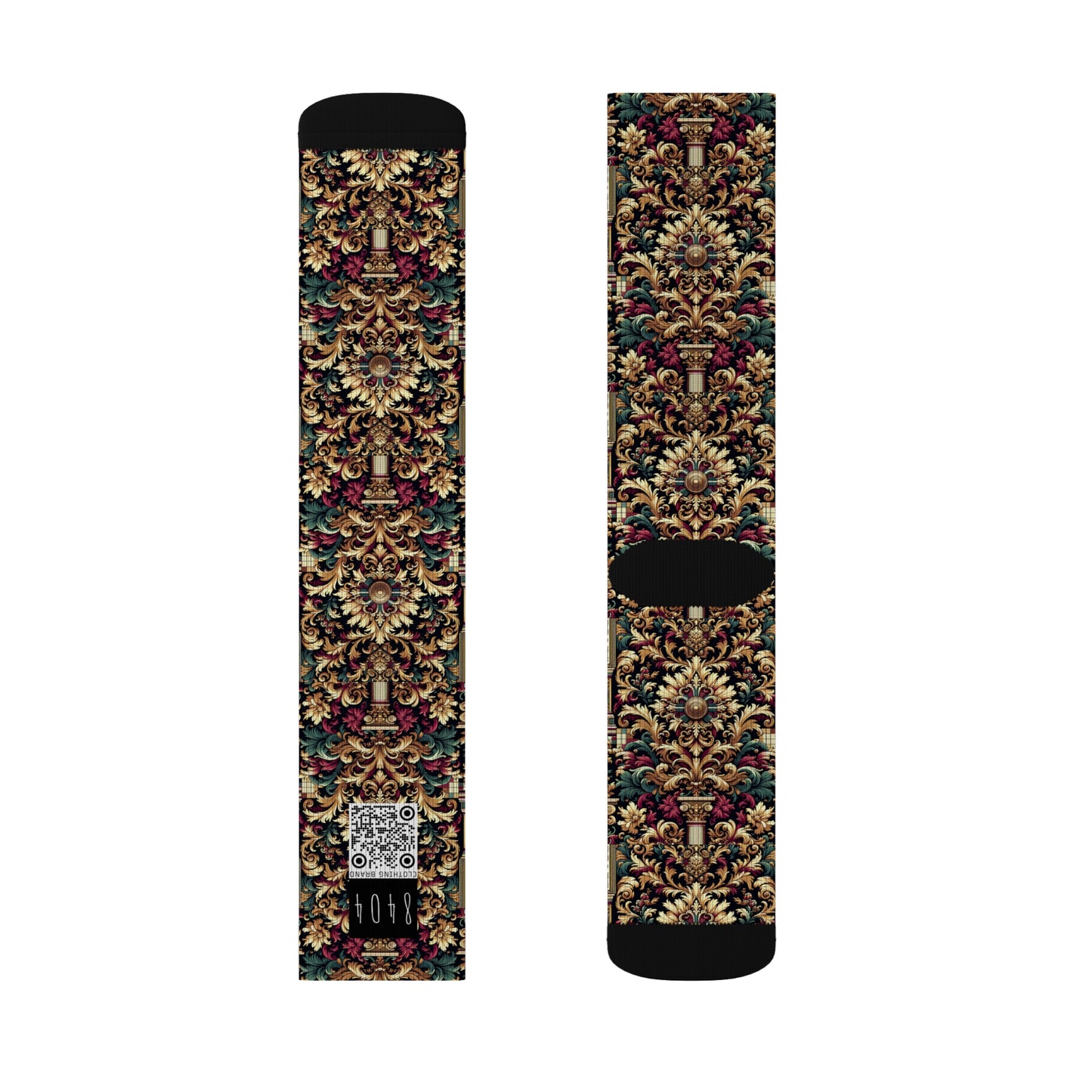 Digital Renaissance Modern Baroque Fusion Sublimation Socks - 8404 Design-57