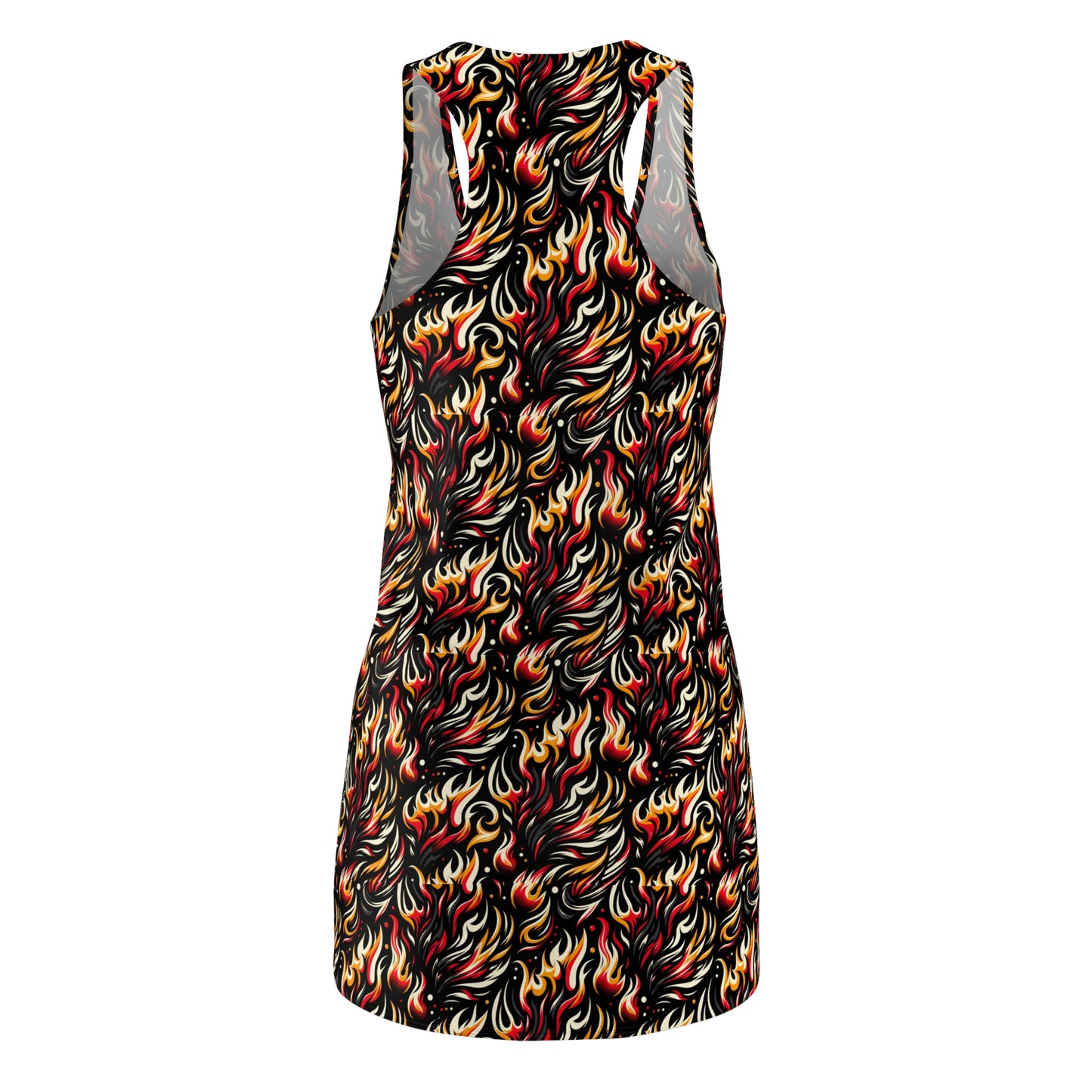 Fire & Flames Bold Streetwear Statement Women's Cut & Sew Racerback Dress - 8404 Design-60