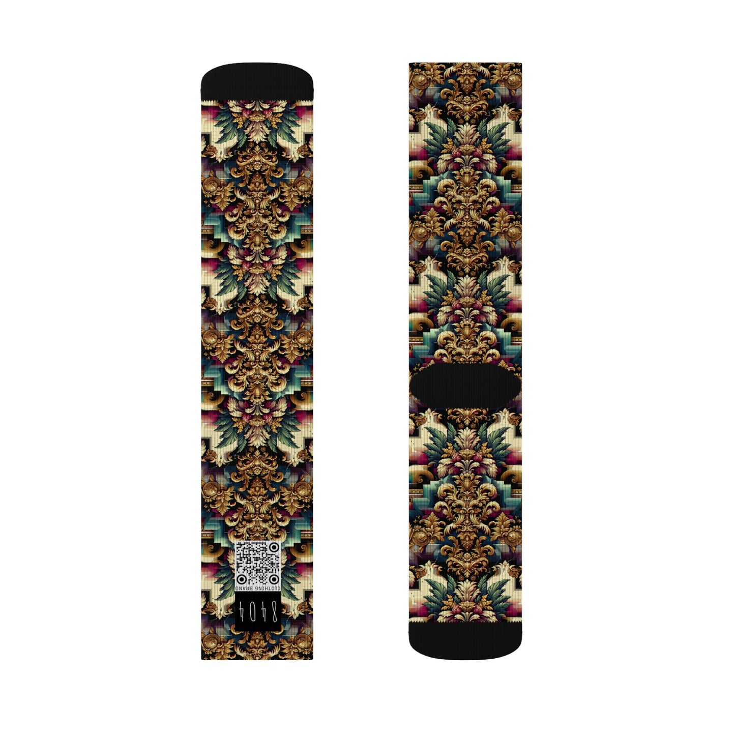 Digital Renaissance Modern Baroque Fusion Sublimation Socks - 8404 Design-60