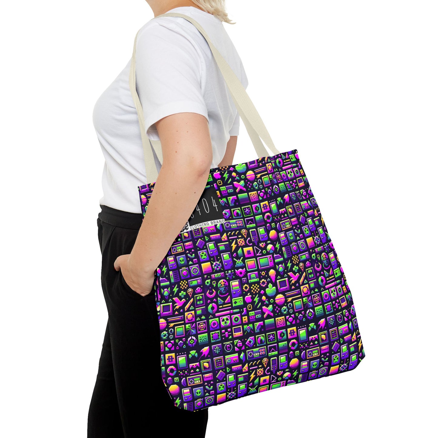 Digital Nostalgia Remix Modern Vintage Fusion Tote Bag - 8404 Design-49