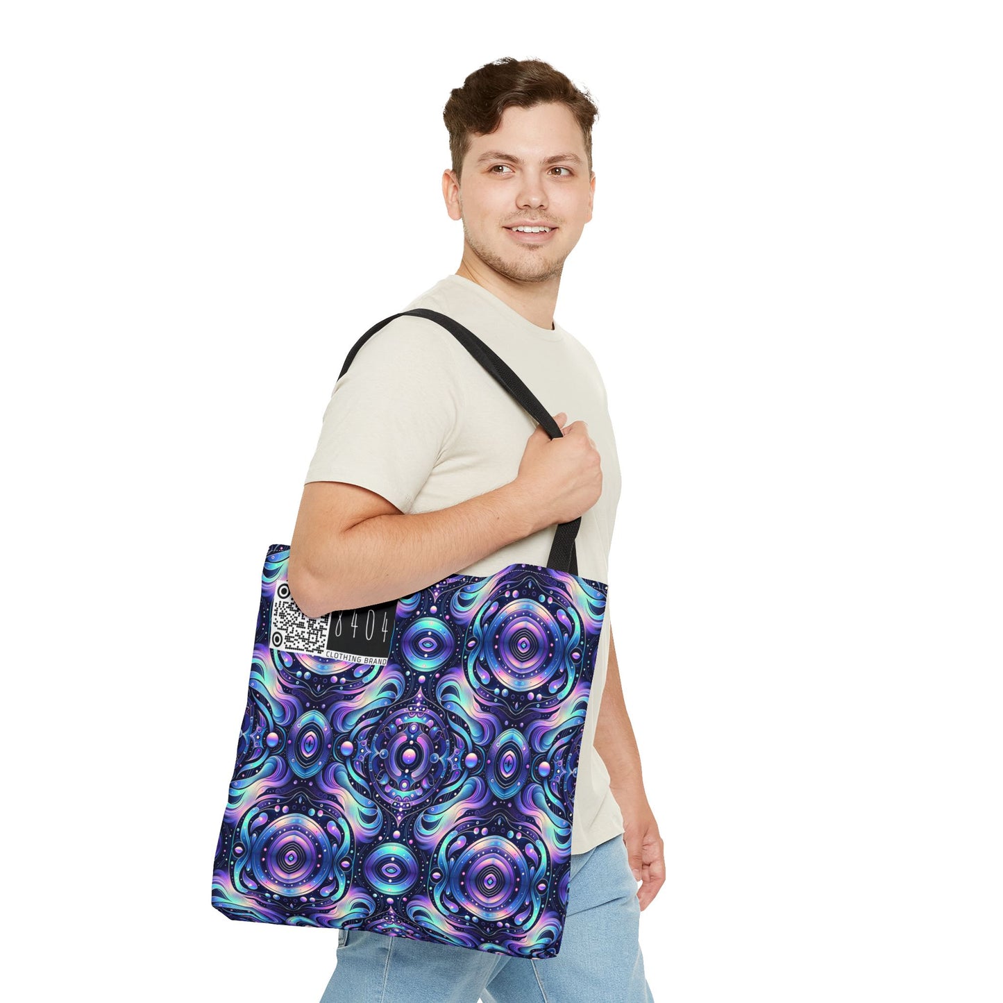 Iridescent Tech Fusion Tech-Forward Streetwear Tote Bag - 8404 Design-62