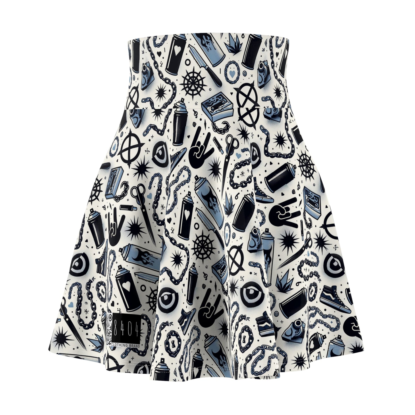 Cultural Rebellion Graphics Edgy and Rebellious With a Hint of Nostalgia Women's Skater Skirt - 8404 Design-57
