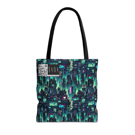 Tech Noir Graphics Futuristic Cyberpunk Tote Bag - 8404 Design-52