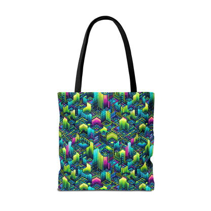 Tech-Infused Neon Tech-Forward Streetwear Tote Bag - 8404 Design-65