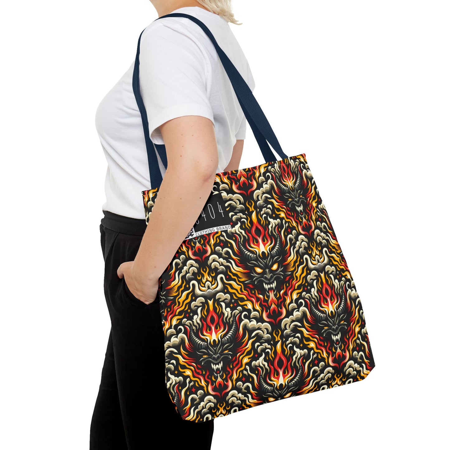 Flame Graphics Maximalist Streetwear Tote Bag - 8404 Design-59