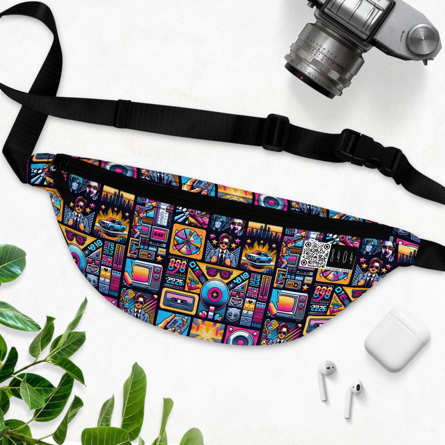 Digital Pop Culture Mashup Maximalist Pop Fanny Pack - 8404 Design-52