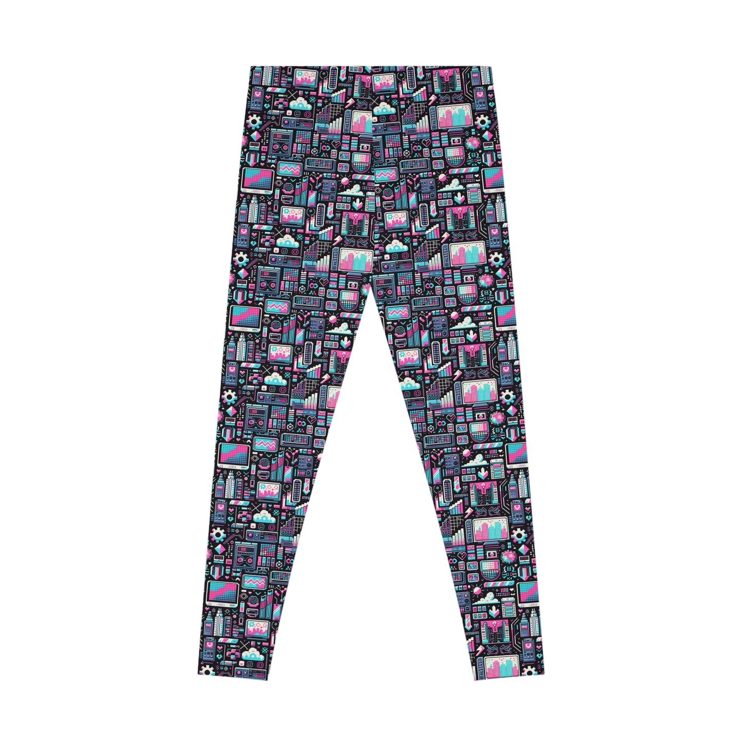 Digital Rebellion Youthful Streetwear with a Rebellious Digital Twist Stretch Leggings - 8404 Design-71