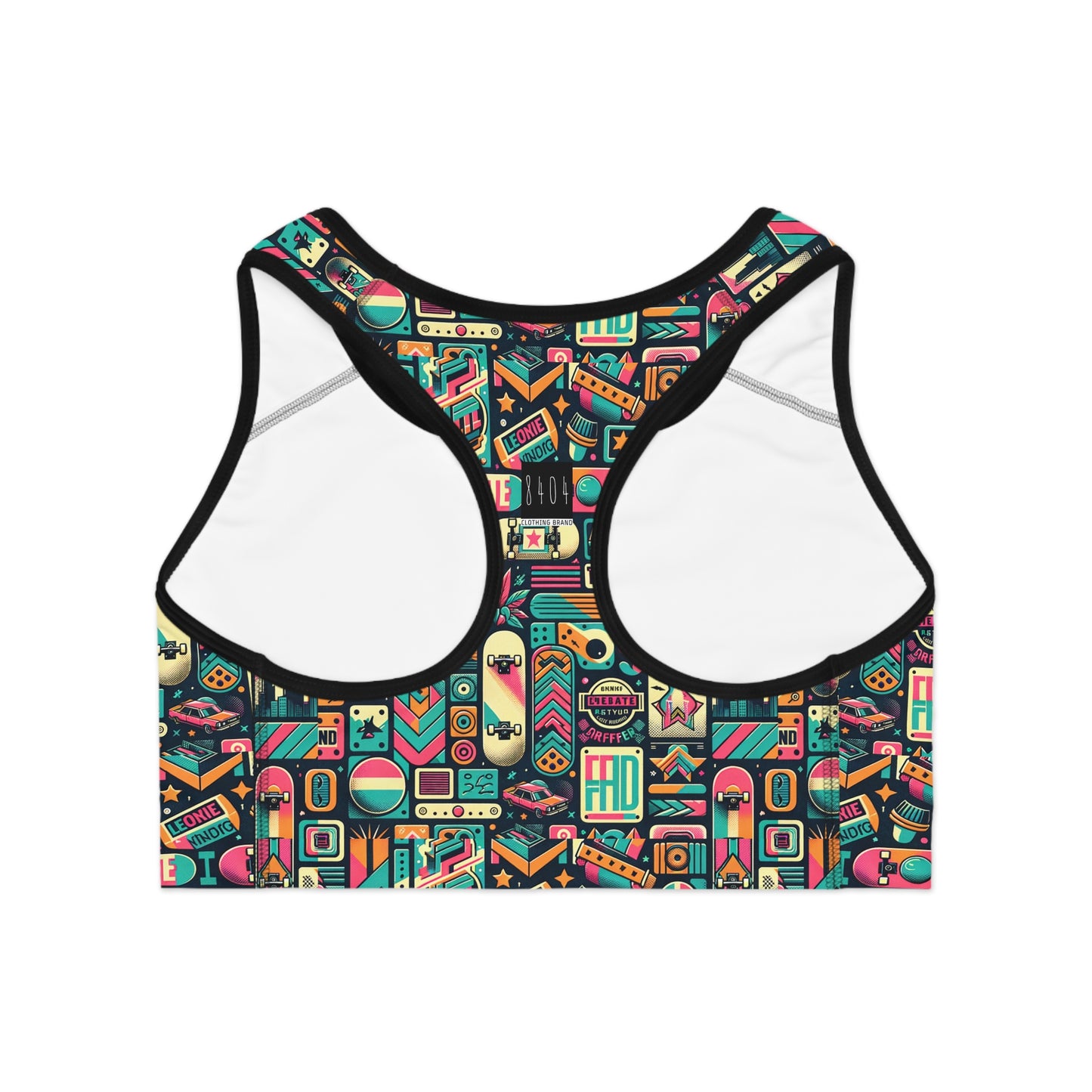 Skate Culture Revival Urban Retro Cool Sports Bra - 8404 Design-61
