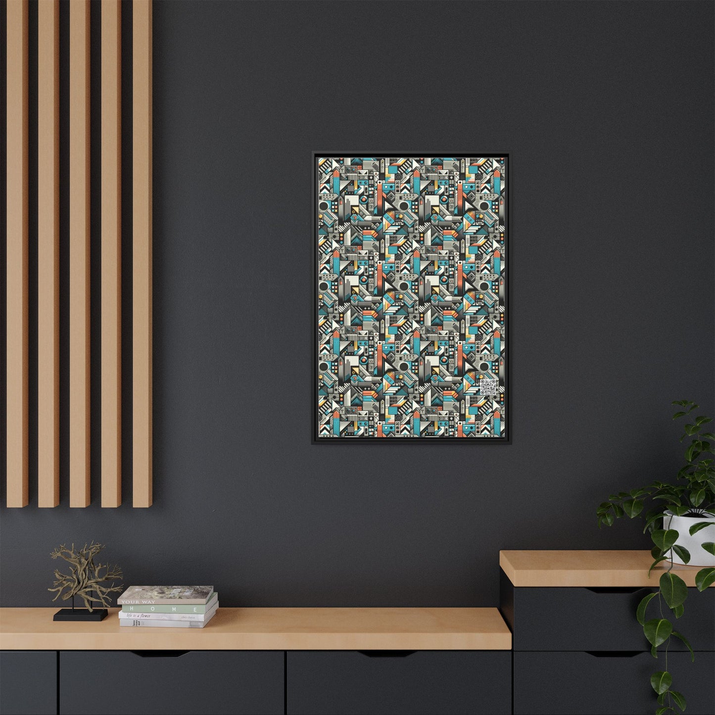 Digital Street Art Urban Street Style Matte Canvas, Framed (multi-color) - 8404 Design-81 A