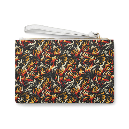Fire & Flames Bold Streetwear Statement Clutch Bag - 8404 Design-55