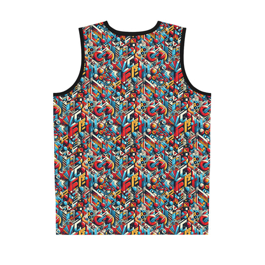 Neo-Traditional Street Art Modern Street Art Fusion Basketball Jersey - 8404 Design-67
