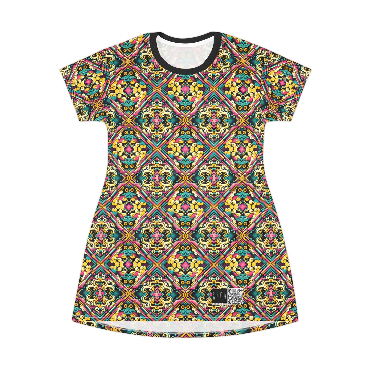Neon Pop Art Revival Pop Culture Retro T-Shirt Dress - 8404 Design-59